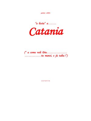cover image of "A liscìa" a... Catania